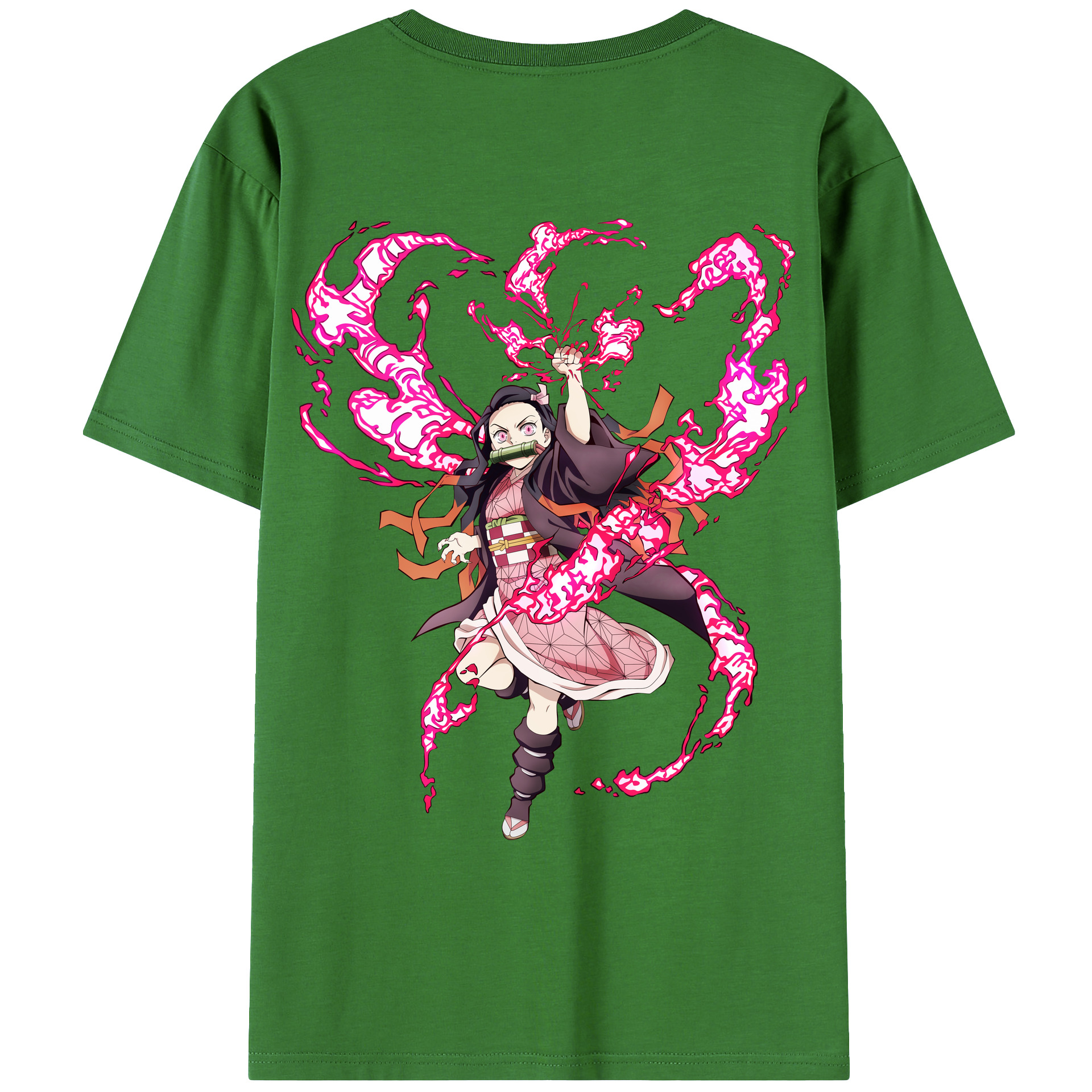 （画像用） 鬼滅の刃（きめつのやいば）竈門 禰󠄀豆子／かまど ねずこ Kamado Nezuko レディース半袖Tシャツ(バックプリント)